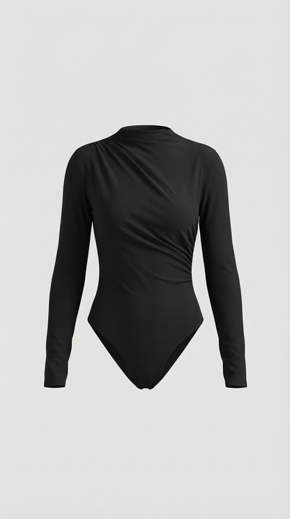 Audrey Ruched Long-Sleeve Bodysuit
