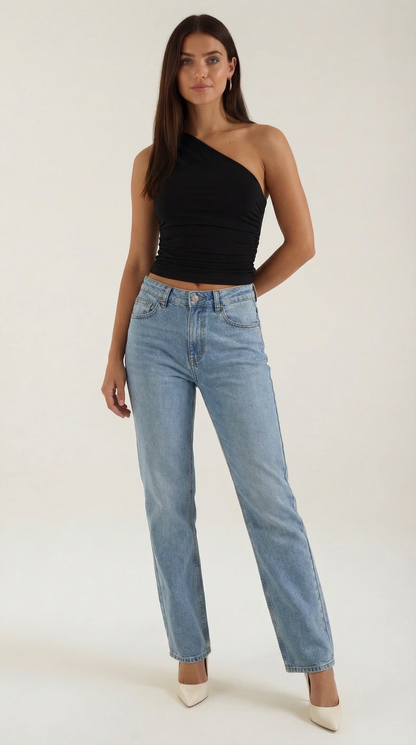 Briony Sleeveless One-Shoulder Top