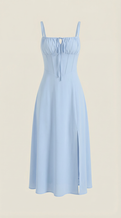Jade Lace-Up Midi Dress