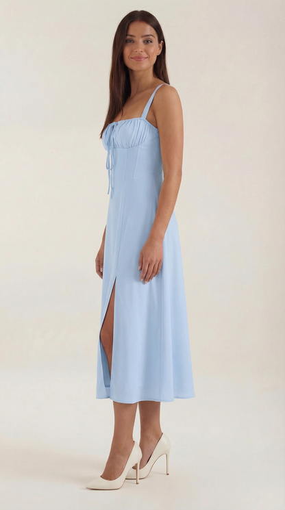 Jade Lace-Up Midi Dress