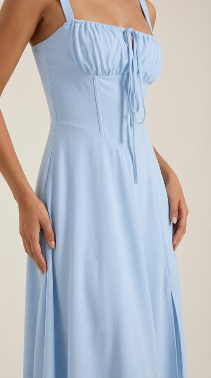 Jade Lace-Up Midi Dress