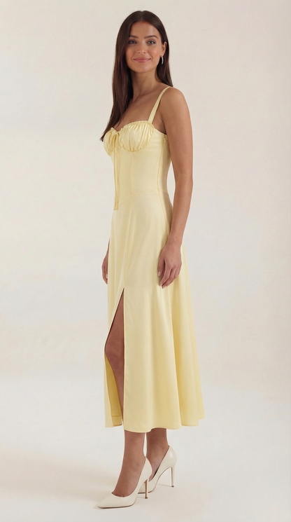 Jade Lace-Up Midi Dress