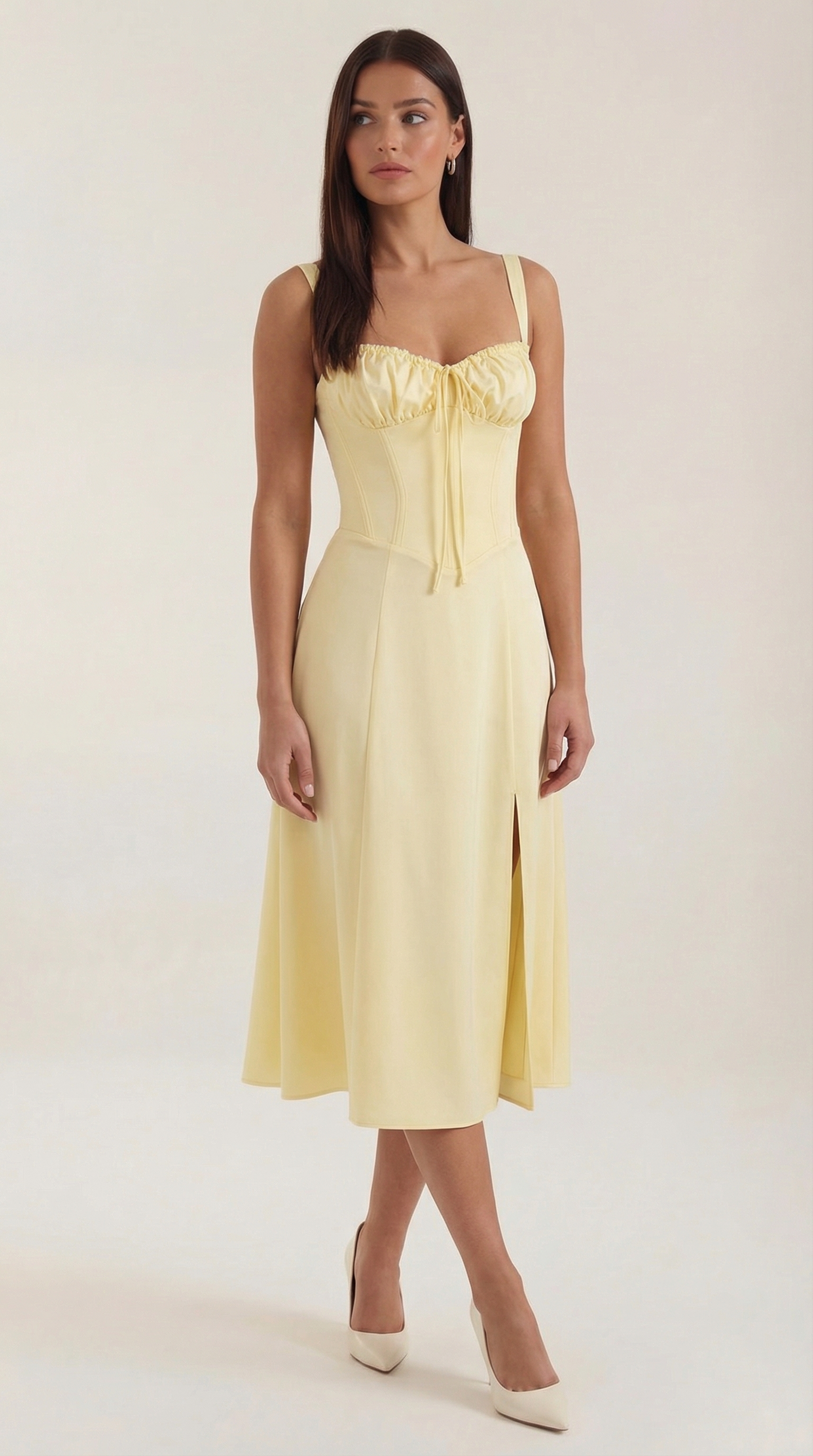 Jade Lace-Up Midi Dress