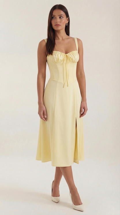 Jade Lace-Up Midi Dress