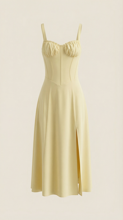 Jade Lace-Up Midi Dress