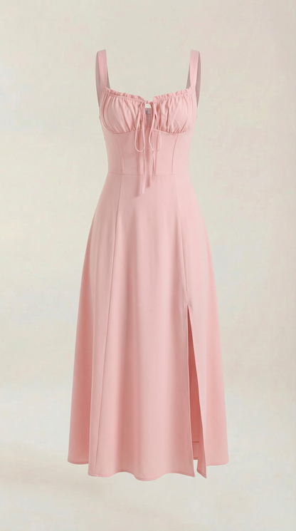 Jade Lace-Up Midi Dress