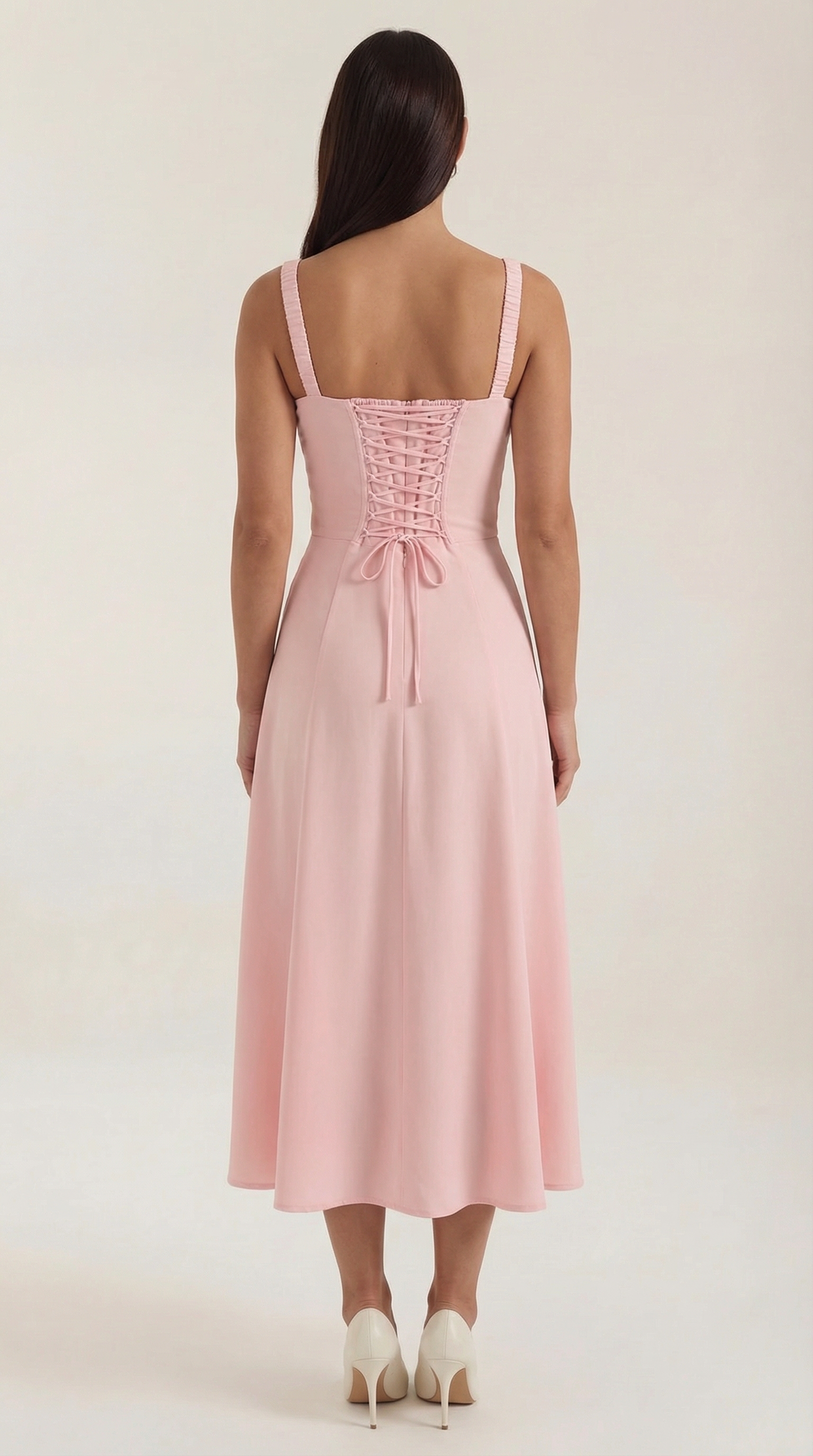 Jade Lace-Up Midi Dress