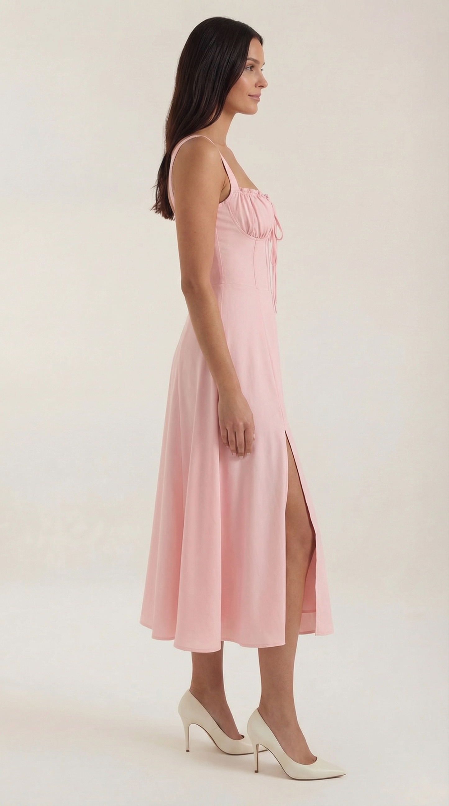 Jade Lace-Up Midi Dress