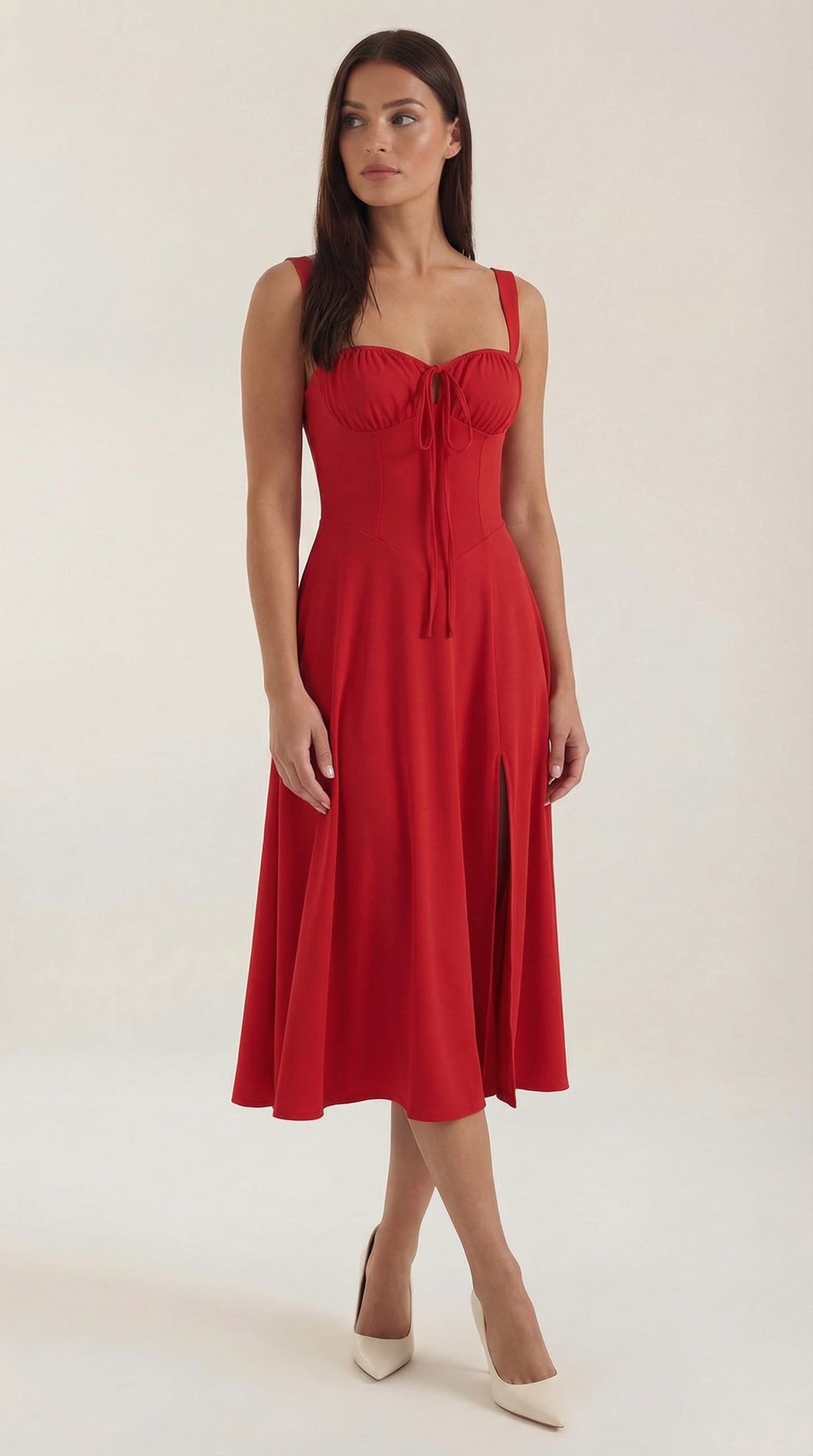 Jade Lace-Up Midi Dress