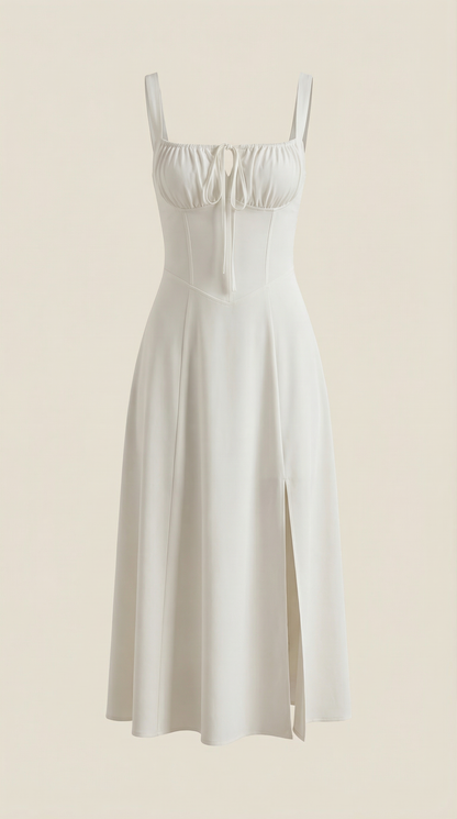 Jade Lace-Up Midi Dress