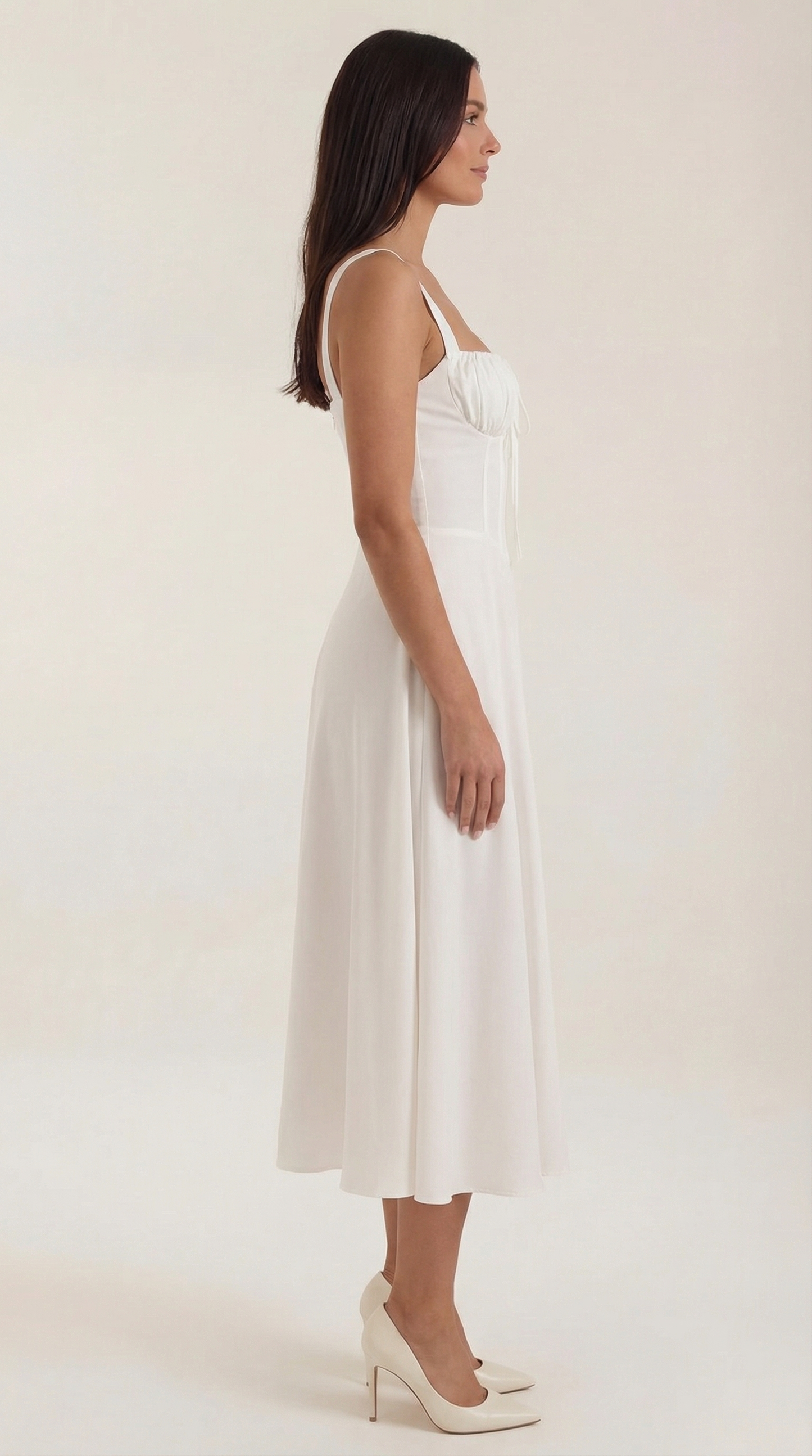 Jade Lace-Up Midi Dress