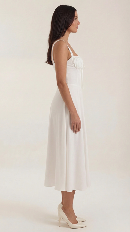 Jade Lace-Up Midi Dress