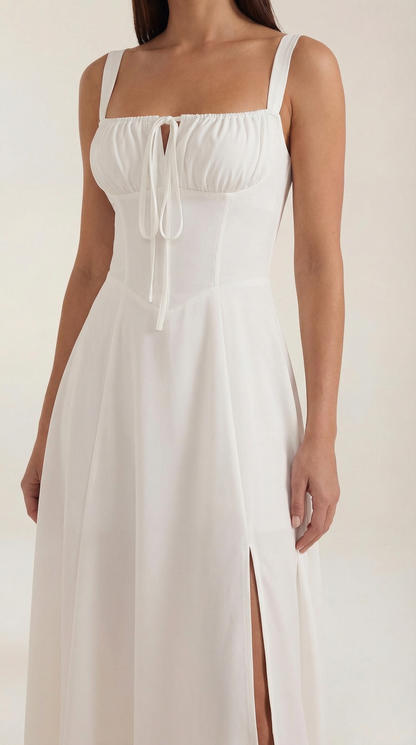 Jade Lace-Up Midi Dress