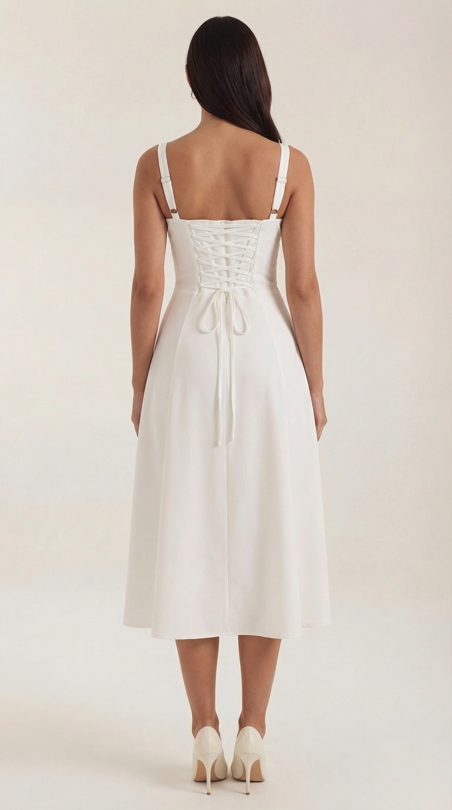 Jade Lace-Up Midi Dress