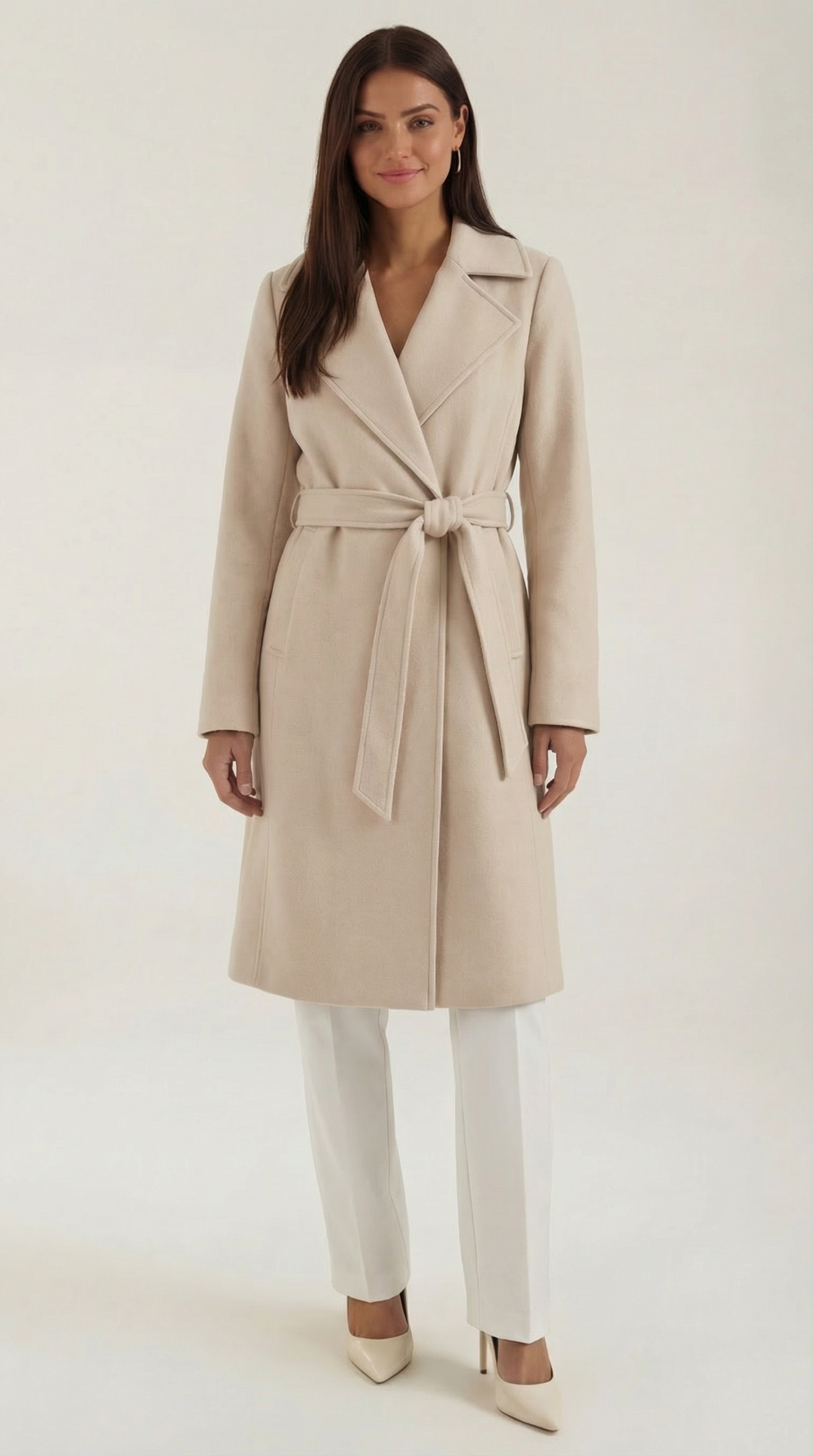 Joyce Belted Wool Trench Coat