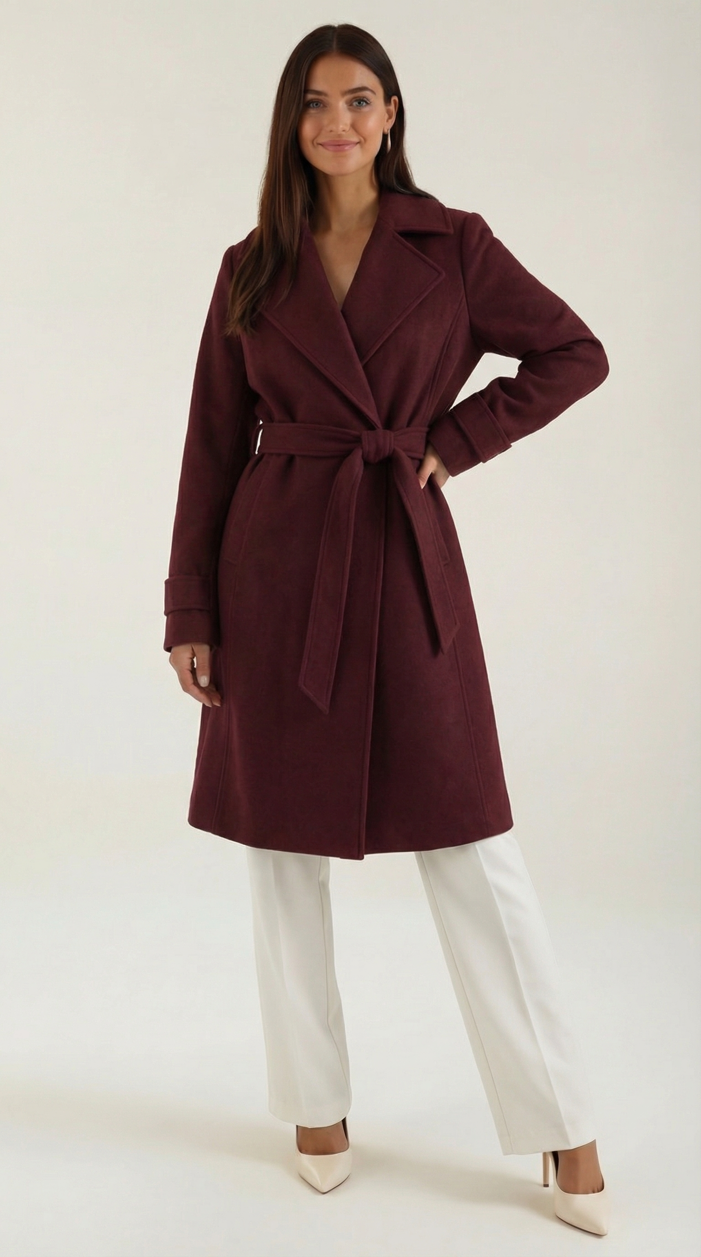 Joyce Belted Wool Trench Coat