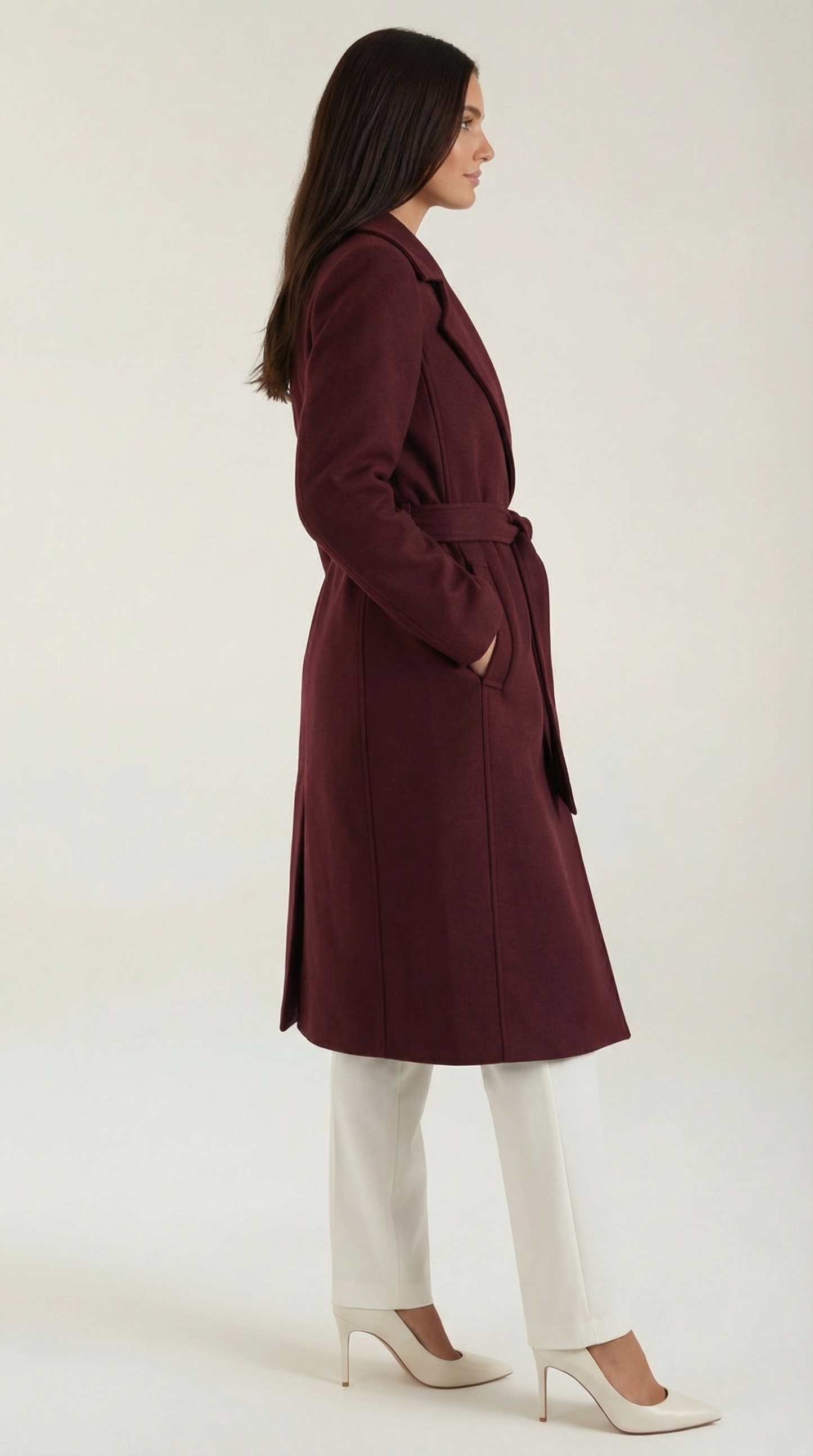Joyce Belted Wool Trench Coat