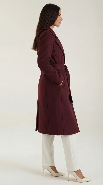 Joyce Belted Wool Trench Coat