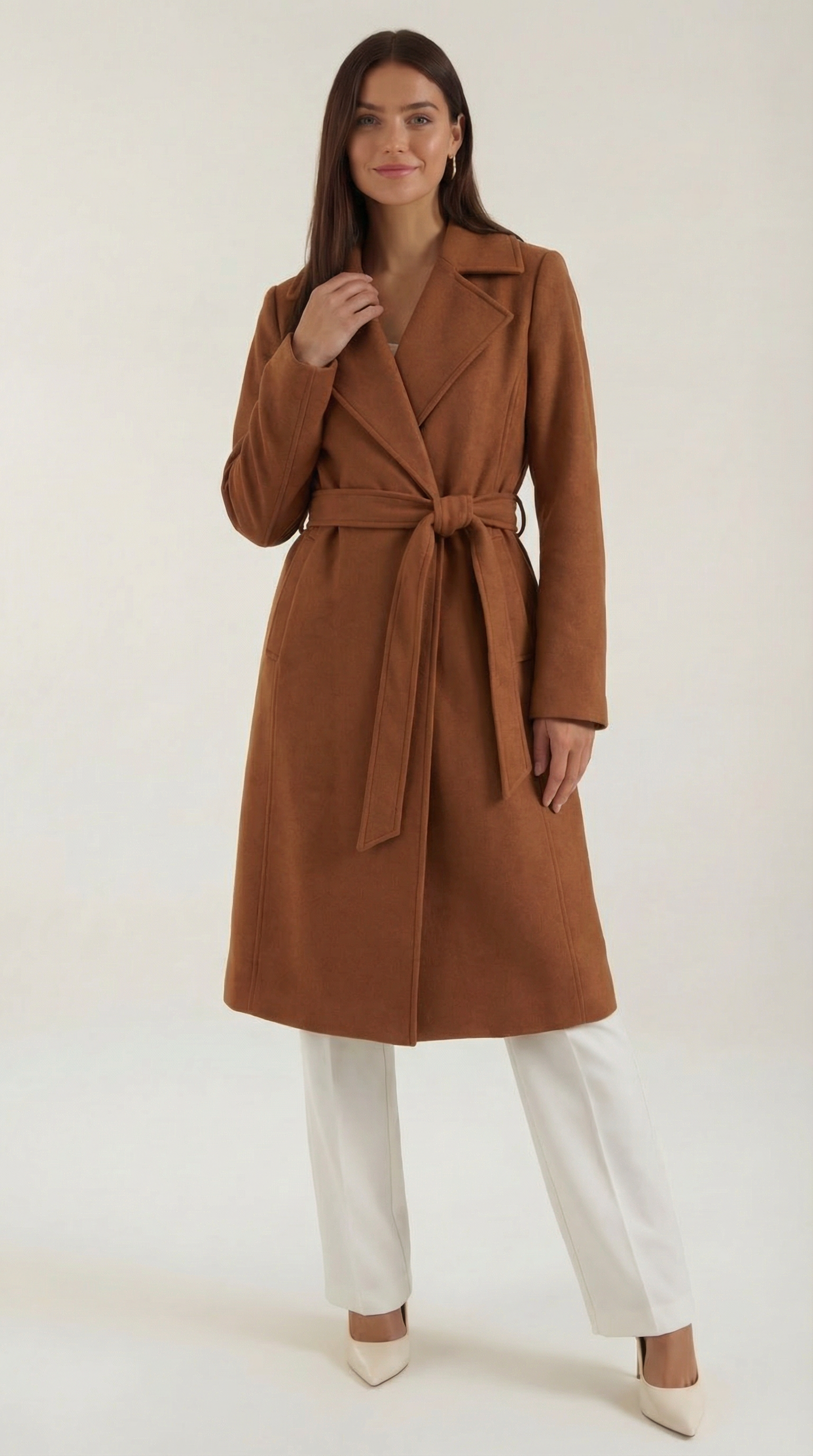 Joyce Belted Wool Trench Coat