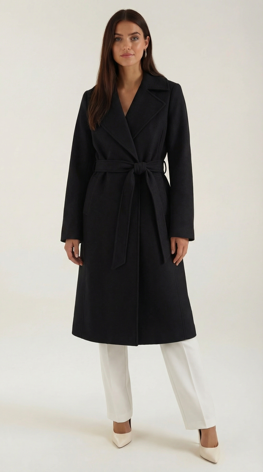 Joyce Belted Wool Trench Coat