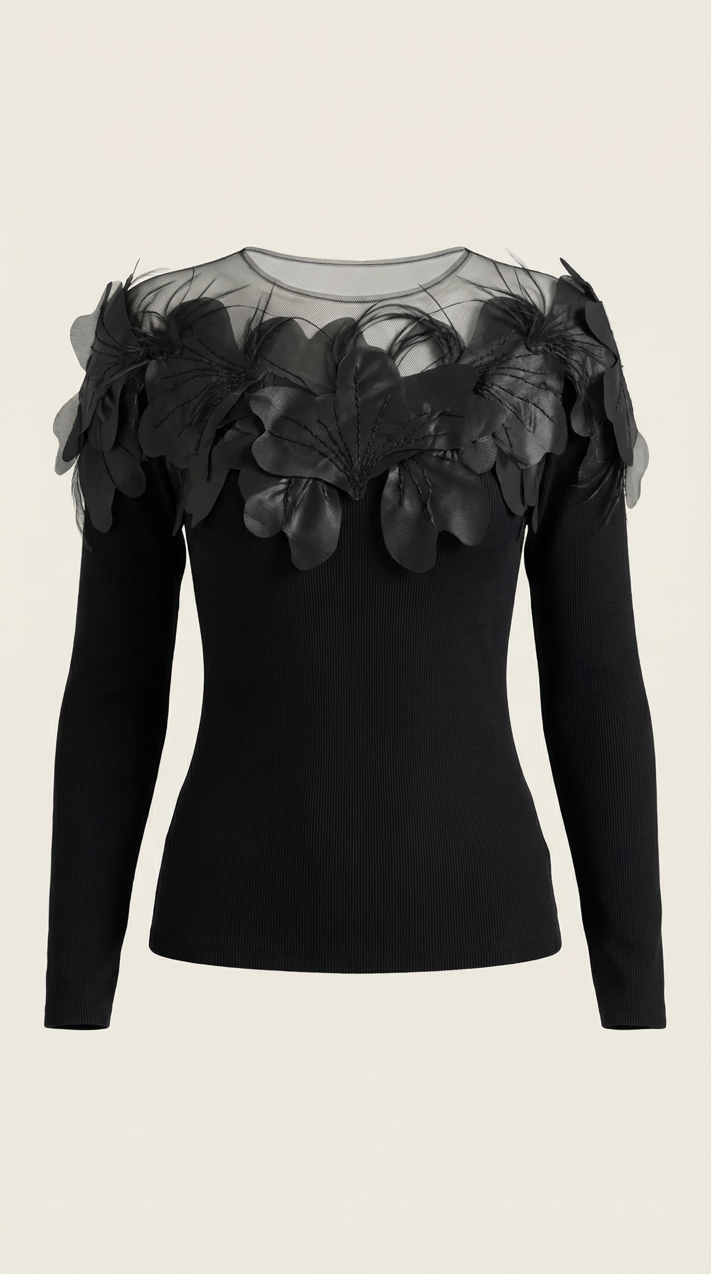 Marguerite Feather-Trim Knit Sweater