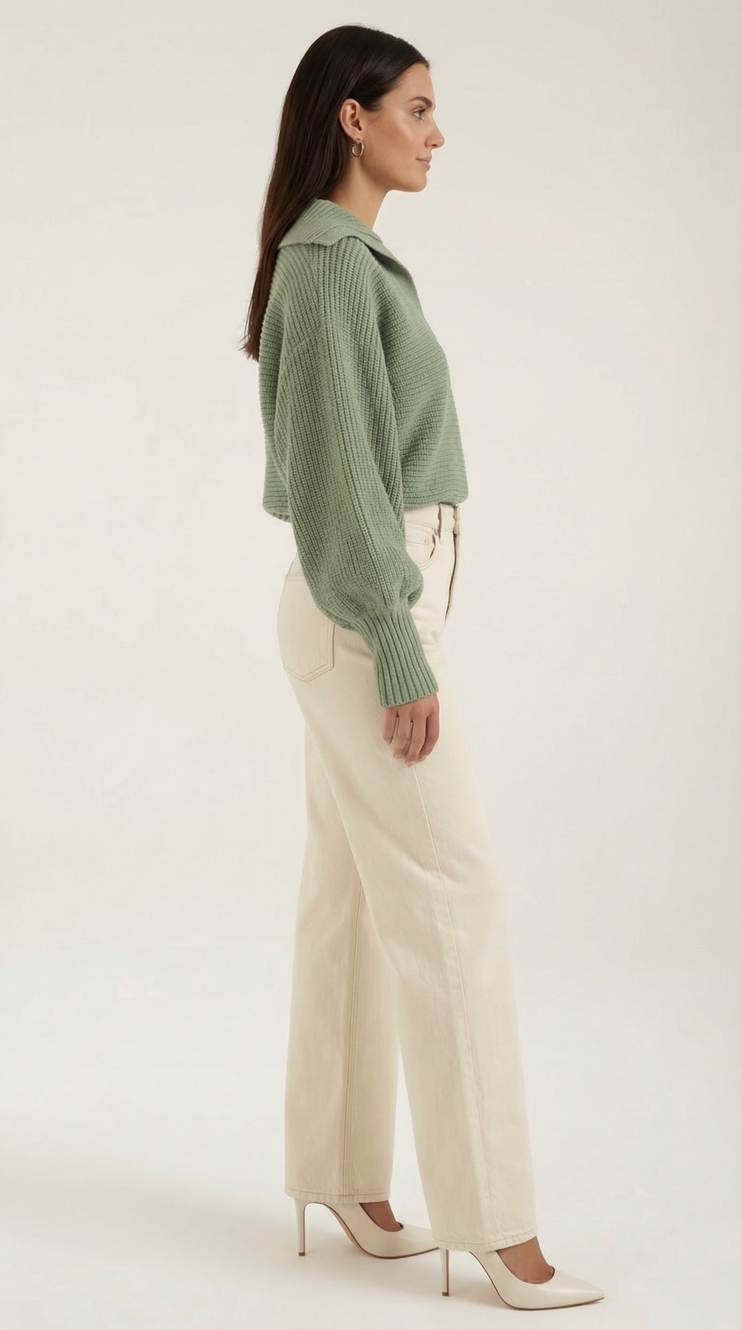 Pauline Collared Chunky Knit Sweater