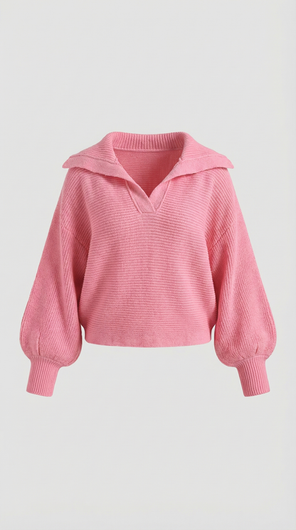 Pauline Collared Chunky Knit Sweater