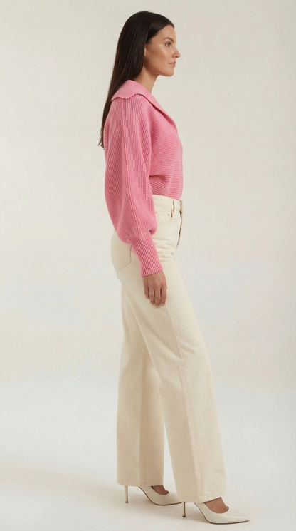 Pauline Collared Chunky Knit Sweater