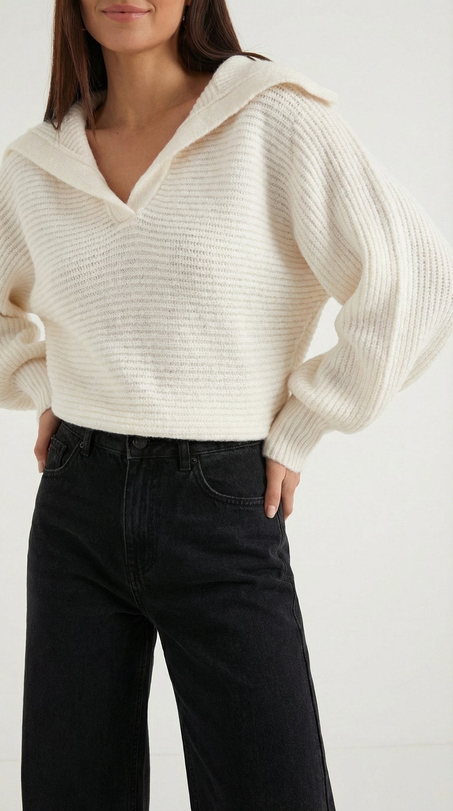 Pauline Collared Chunky Knit Sweater