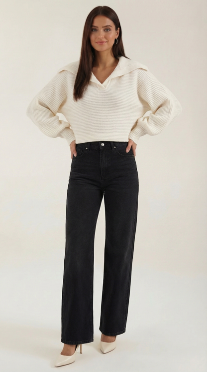 Pauline Collared Chunky Knit Sweater
