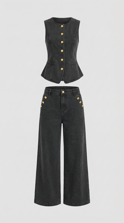 Rhonda Cotton Denim Set