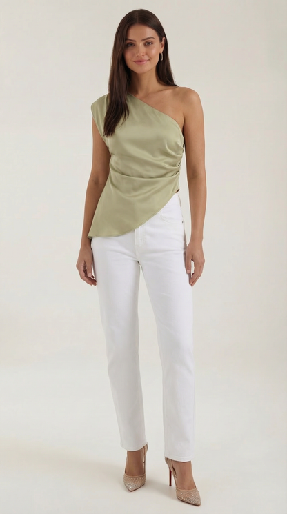 Selene Sleeveless One-Shoulder Top